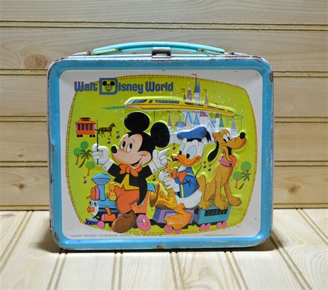 aladdin metal lunch box|Aladdin mickey mouse lunch box.